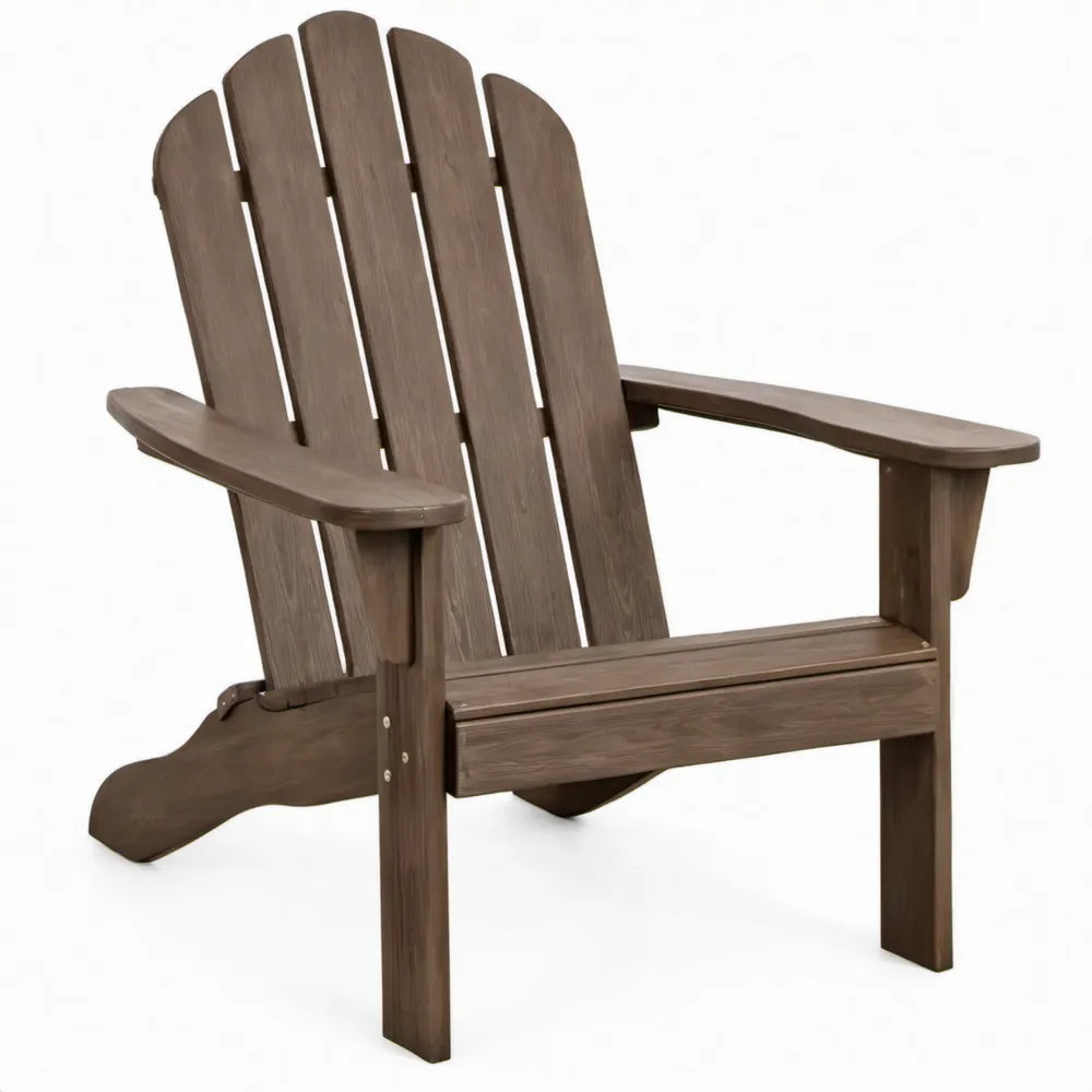 Bruine Adirondackstoel met armleuningen van HDPE, 79 x 83 x 92 cm
