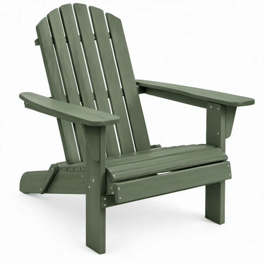 Groene Adirondackstoel van massief grenenhout met gebogen rugleuning, 79 x 83 x 95 cm