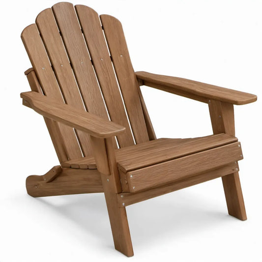 Bruine Adirondackstoel met brede armleuningen, 83 x 79 x 97 cm, HDPE-kunststof