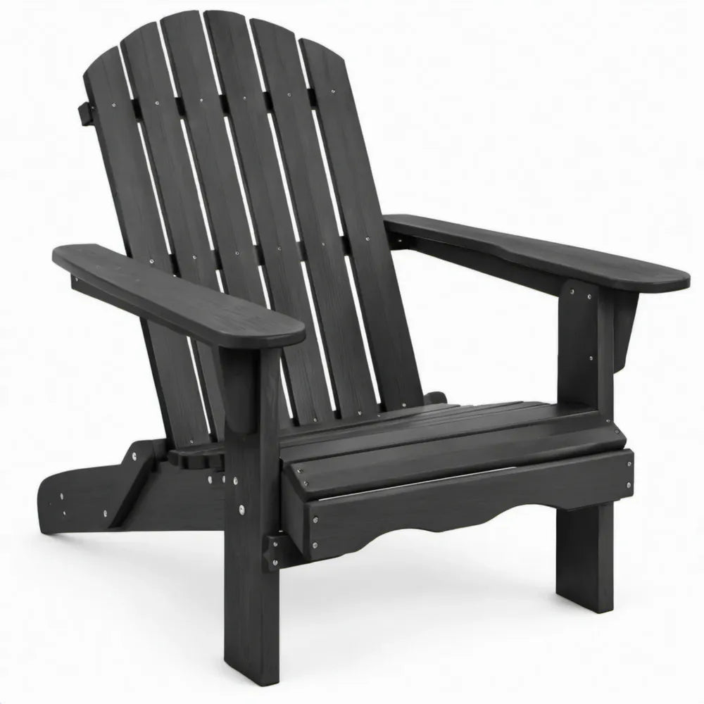 Zwarte Adirondackstoel van HDPE, 83 x 77 x 92 cm