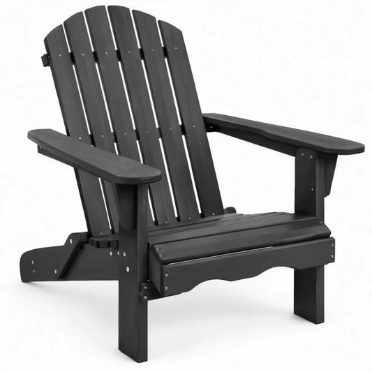 Zwarte Adirondackstoel van HDPE, 83 x 77 x 92 cm