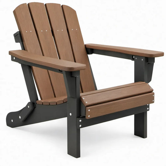 Adirondack tuinstoel van HDPE – Bruin/Zwart – 80 x 78 x 93 cm