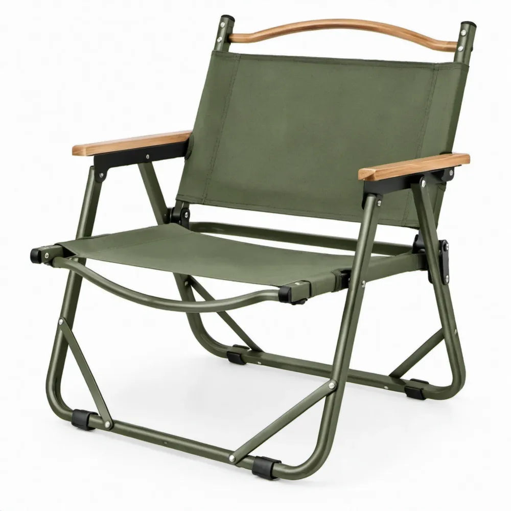 Opvouwbare campingstoel met armleuningen, olijfgroen, 60 x 50 x 80 cm