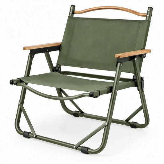 Opvouwbare campingstoel met armleuningen, olijfgroen, 60 x 50 x 80 cm